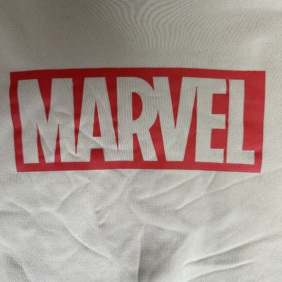 Marvel Hoodie Mens XL Beige Tan Long Sleeve Pocket Sweatshirt Jacket Adult - Picture 4 of 7